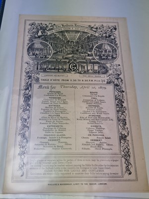 Lot 57 - Menus - A group pertaining to Holborn...
