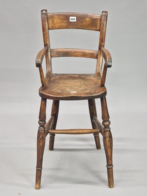 Lot 668 - An Oxford type child's high chair with arms...