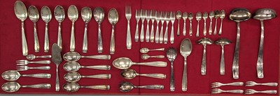 Lot 669 - A European extensive service of white metal...