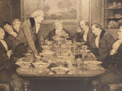 Lot 670 - Boucher after Dendy Sadler, the dinner party,...