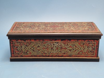Lot 672 - A late 19th century Boulle glove box together...