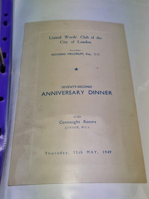 Lot 63 - Menus/Ephemera - A group pertaining to United...