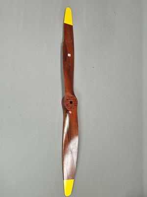 Lot 1297 - A carved mahogany aeroplane propeller.   W...