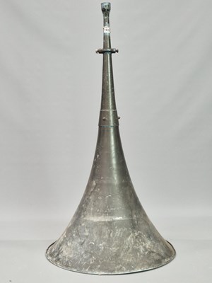 Lot 1520 - A painted aluminium gramophone horn, the mouth....