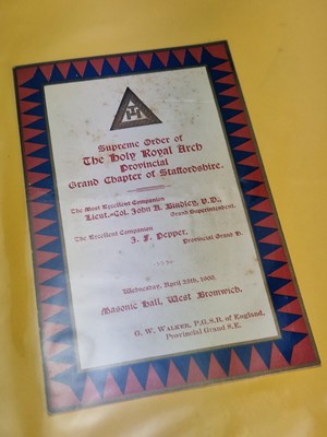 Lot 67 - Menus/Ephemera - A group pertaining to Masonic...