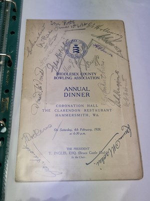 Lot 85 - Menus/Ephemera - A group pertaining to Bowling,...