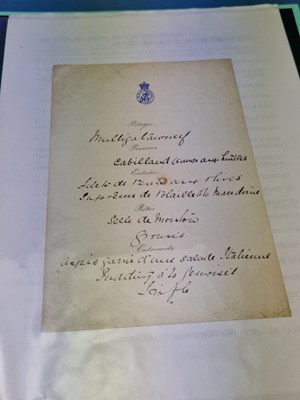 Lot 96c - Menus/Ephemera - A group pertaining...