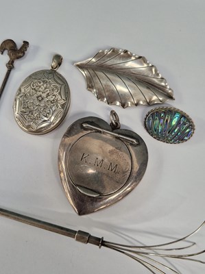 Lot 1228 - Collectables- a hallmarked silver heart-shaped...