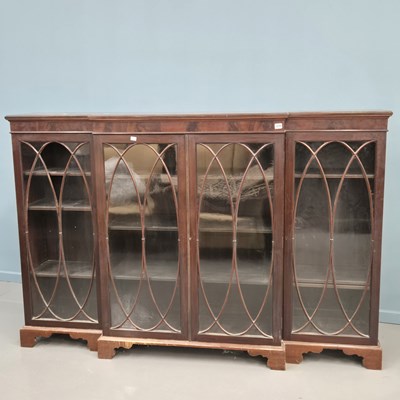 Lot 1275 - A 19th-century breakfront low bookcase with...