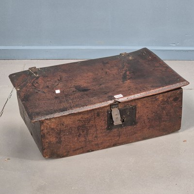 Lot 1791 - An 18th century oak bible box with single...