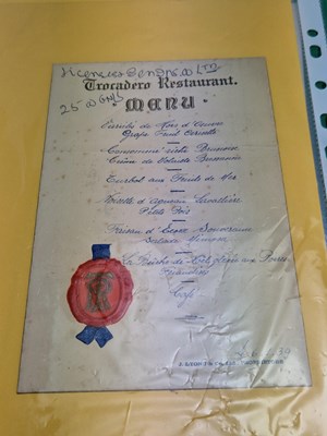 Lot 104 - Menus/Ephemera - A group pertaining to Rare...