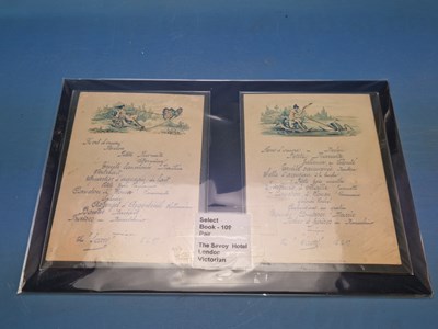 Lot 109 - Menus - The Savoy, 5th June 1897 and The Savoy,...