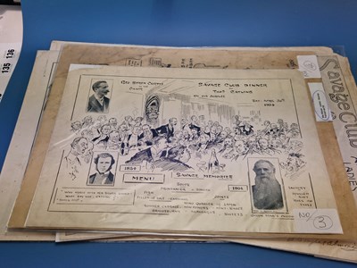 Lot 113 - Savage Club large menus to include Savage Club...
