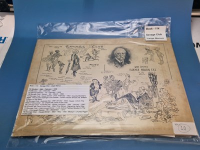 Lot 114 - Savage Club large menus to include, Moulton...
