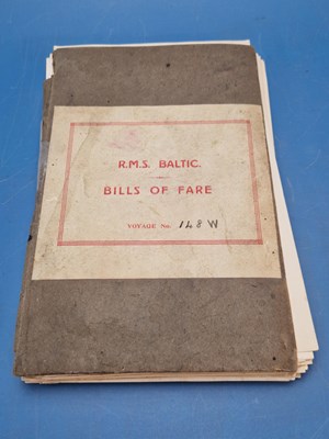 Lot 115 - Menus/Ephemera - A group pertaining to R.M.S....