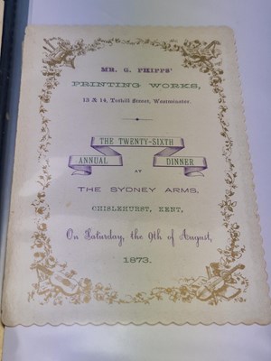 Lot 120 - Menus/Ephemera - A group pertaining to Phipps...