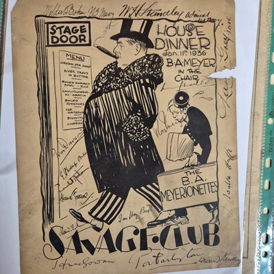 Lot 122B - Menus/Ephemera - A group pertaining to The...