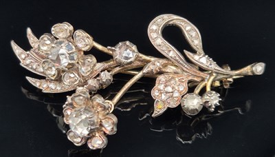 Lot 1245 - A Victorian diamond foliate spray 'En...
