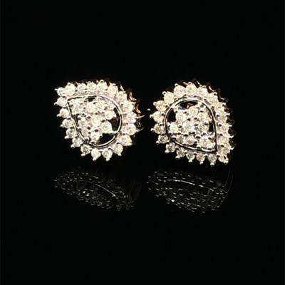 Lot 1247 - A pair of 9ct gold pear-shaped diamond cluster...