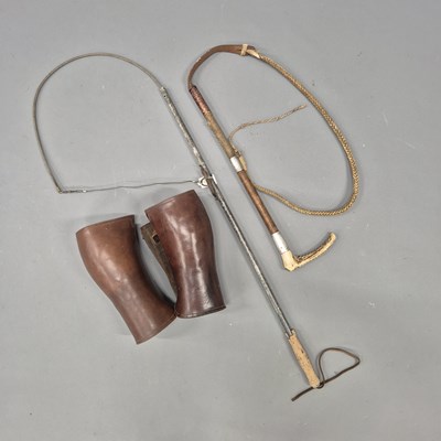 Lot 1052 - An antique silver-mounted driving whip, a...