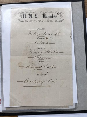 Lot 146 - Menus/Ephemera - A group pertaining to HMS...