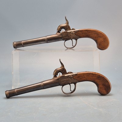 Lot 1808 - A pair of percussion pocket pistols by J...