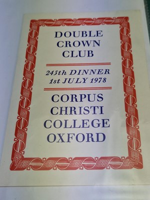 Lot 150 - Menus/Ephemera - A group pertaining to Double...
