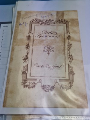 Lot 179A - Menus/Ephemera - A group pertaining to...
