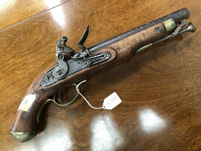 Lot 1832D - A flintlock WR military pistol