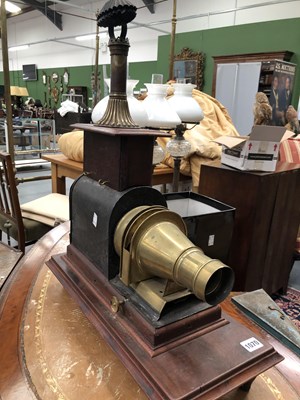 Lot 1070 - A Victorian magic lantern and a collection of...
