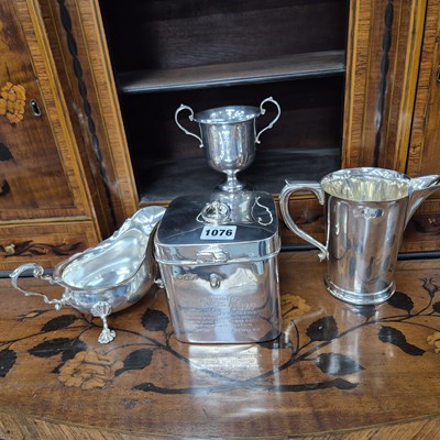 Lot 1076 - Hallmarked silver to include a large biscuit...