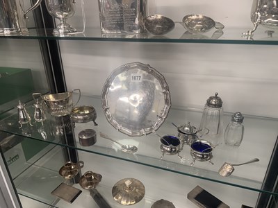 Lot 1077 - Hallmarked silver to include a three-footed...