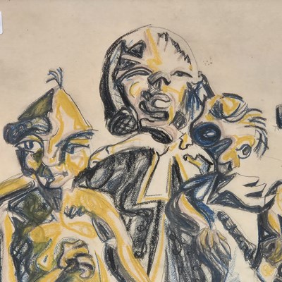 Lot 1080 - 20th-century school. Abstract figures....
