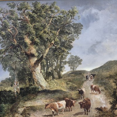 Lot 1132 - Thomas Sidney Cooper.(1803-1902) Cattle on a...