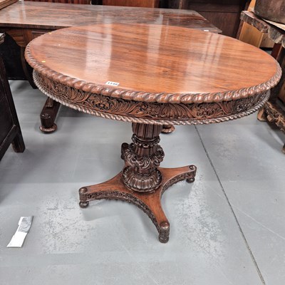 Lot 1148 - An antique Anglo Indian carved Rosewood WMIV...