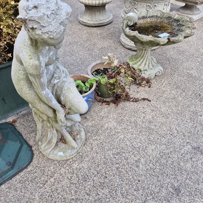 Lot 1120a - A female garden figure and a bird bath plus...
