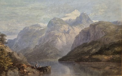 Lot 1139 - James Poole (1803-1886) A lake and mountain...