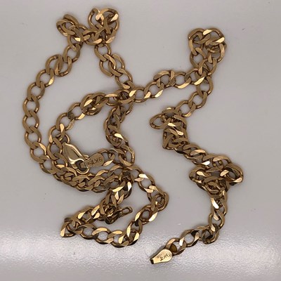 Lot 1236C - A 9ct hallmarked gold flat curb necklace....