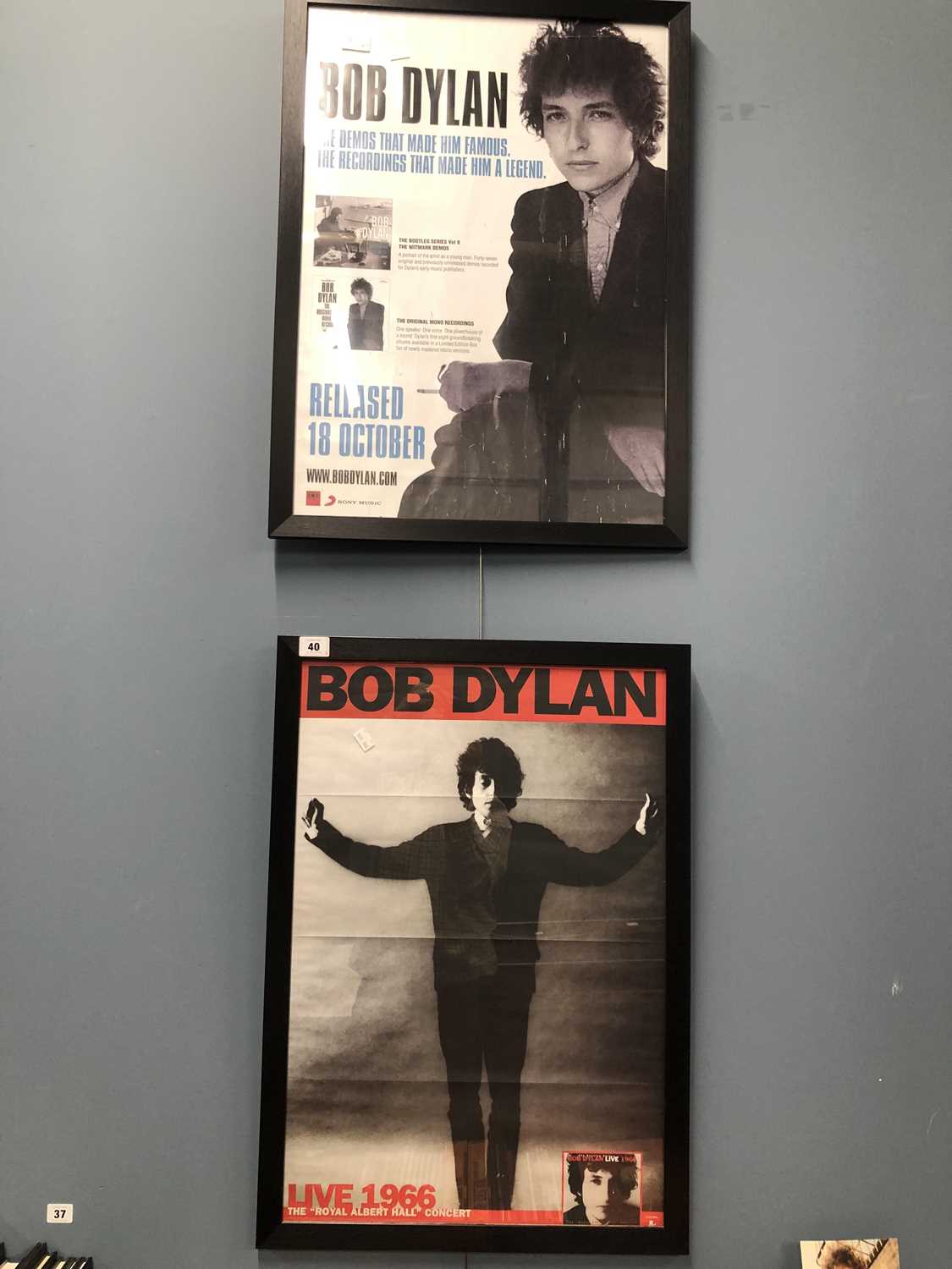 Lot 40 - Bob Dylan - 2 Framed Posters; One promoting...