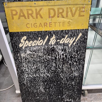 Lot 190 - Park Drive metal advertising cigarette menu...