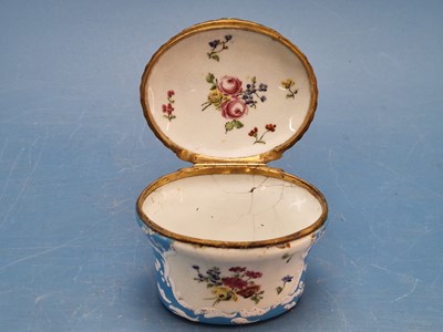 Lot 296 - An early 19th century sky blue ground enamel...