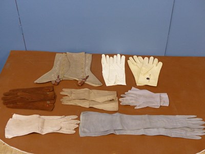 Lot 300 - Seven various pairs of gloves together with a...