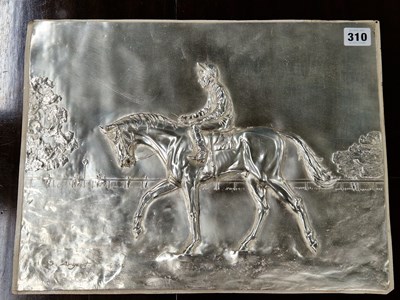 Lot 310 - An electrotype silvered copper panel depicting...