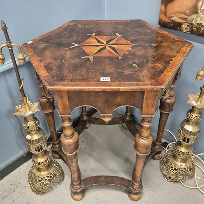 Lot 325 - A cross banded laburnam oyster parquetry...