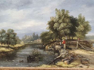 Lot 333 - Contemporary, 19th century figures on a bridge...