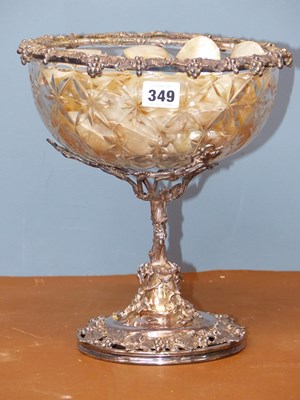 Lot 349 - An Elkington plate mounted glass bowl and...