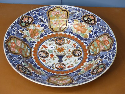 Lot 354 - An 18th century Japanese Imari charger, four...
