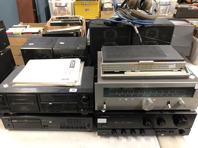Lot 76 - Hi-Fi seperates: A Pioneer A-676 amplifier, a...