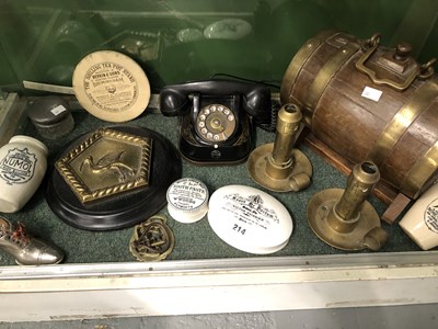 Lot 214 - A tooth paste pot lid, other advertising...