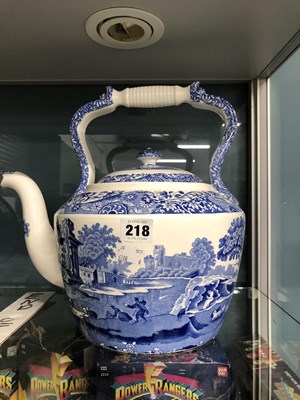 Lot 218 - A Spode's Italian pattern pottery kettle